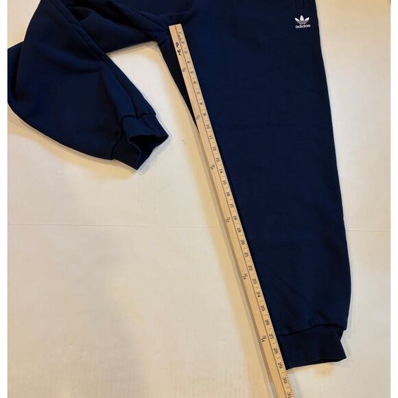 Adidas Essentials Sweatpants Mens Size XL Blue Fleece Cuffed Tapered Leg Pockets - Picture 9 of 10